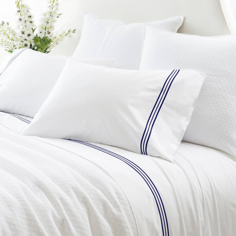 Trio Pillowcases (Pair), Standard Pillowcases, Indigo