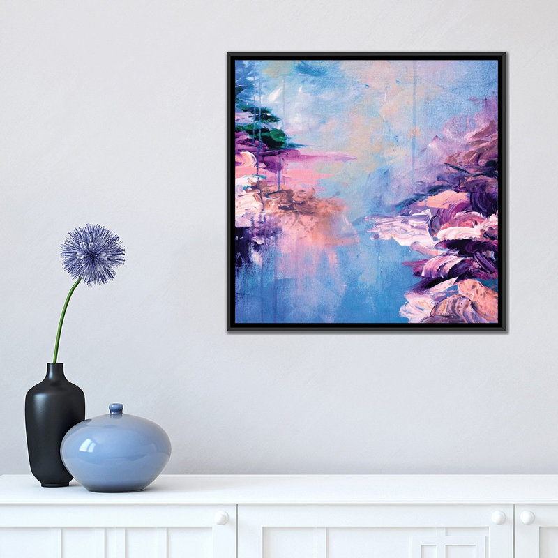 « winter pays des rêves vi », reproduction sur toile, H 18 po x l 18 po x P 1,5 po, Toile avec cadre noir, Pas de tapis