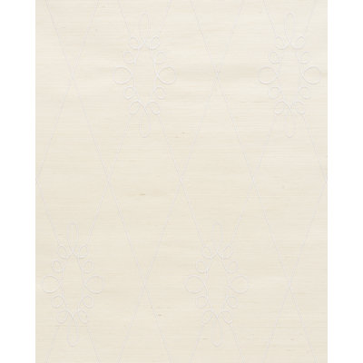 Papier peint en sisal brodé Sylvie