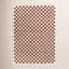 Tapis à carreaux orange brûlé / crème à poils longs Walker-1820991695