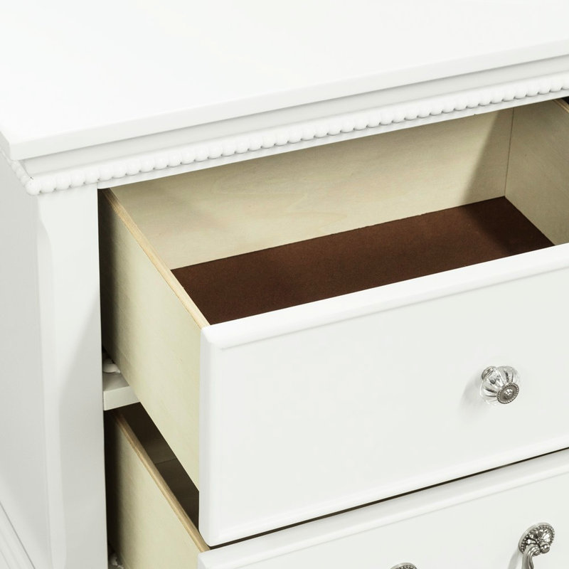 Table de chevet classique pour chambre à coucher, blanc, 5 tiroirs pour plus de chaleur Table de chevet blanche traditionnelle avec tiroirs, rehausse l'ambiance