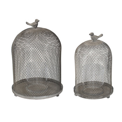 Bougeoirs fantaisistes avec couvre-oiseau et filet