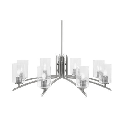 Kurve Light Chandelier With 4" Clear Bubble Glass