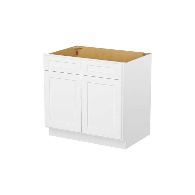 Meuble sous-évier de cuisine, à assembler soi-même, 61 cm de profondeur x 91 cm de largeur x 88 cm de hauteur, blanc, 36"