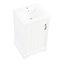 Meuble-lavabo blanc de 20 po avec lavabo, porte à fermeture douce, support de rangement, charnières en acier inoxydable, avec tablette réglable et autoportante