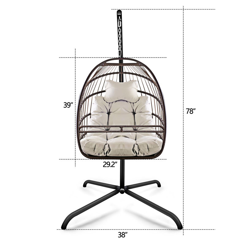 Fauteuil pivotant avec support en C, Beige, Brun