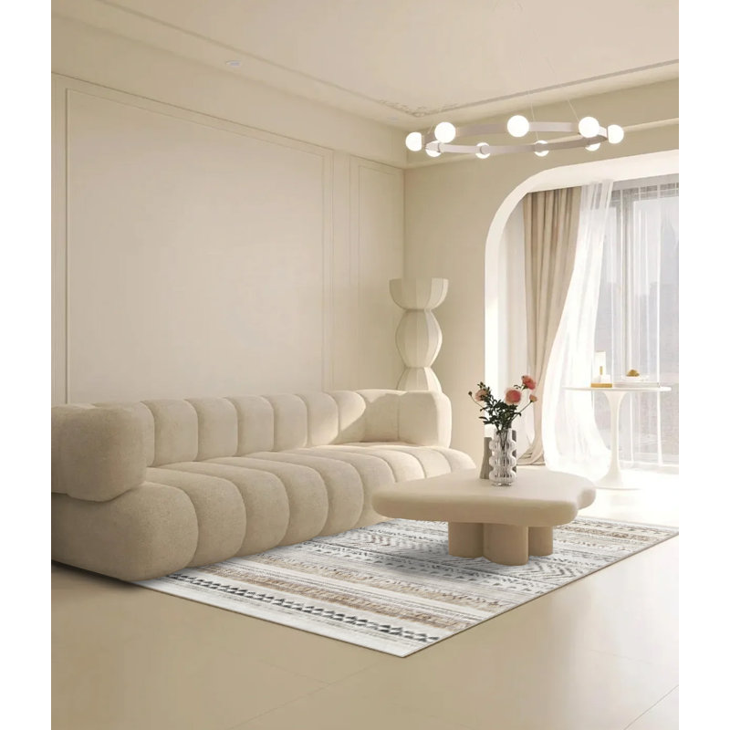 Area Rug, Soft Ultra-Thin, Foldable, Machine Washable, Anti-Slip Backing Rugs, Rectangle 8' x 10'