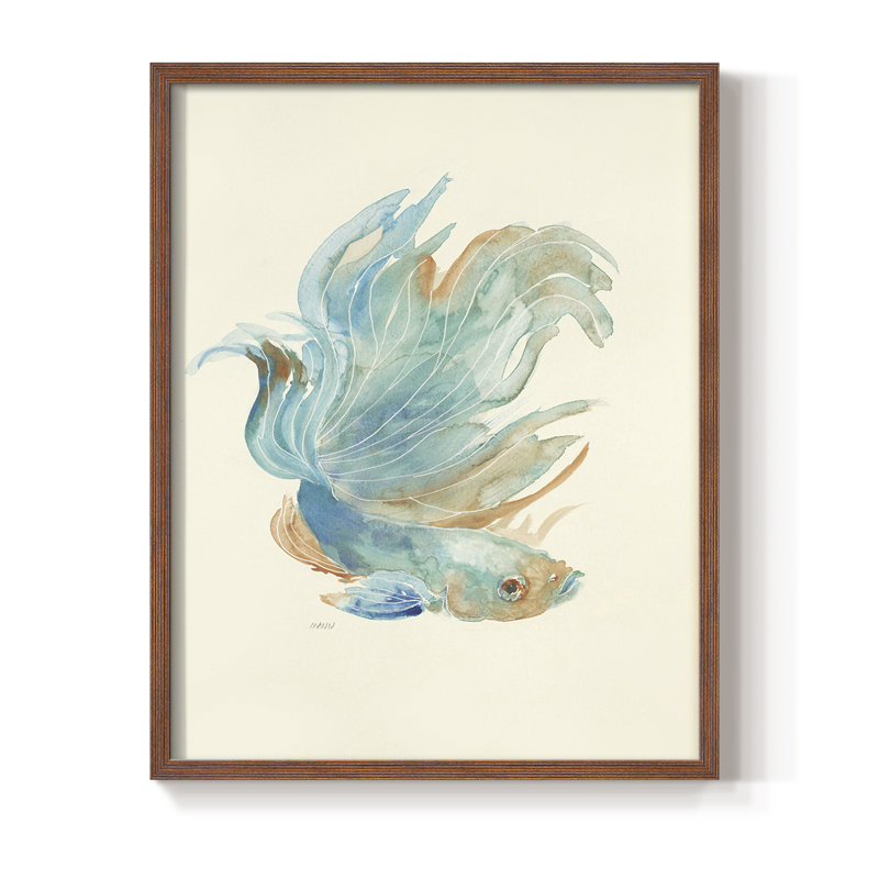 Betta I, reproduction encadrée - bois massif, Brun, H 20 po x l 16 po