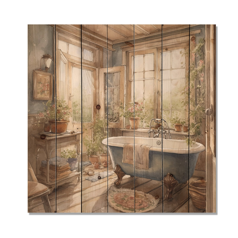 Hazari - Décoration murale en bois floral sur bois de pin naturel, H 36 po x l 36 po