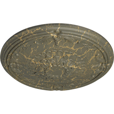 Endurathane Athens Ceiling Medallion, 26 1/4"OD x 3 1/4"P (Fits Canopies up to 3 5/8"), Hand-Painted Witch Hazel Crackle Finish