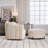 Upholstered  Swivel Barrel Armchair With Ottoman-48643591