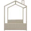 Lit double en velours pour lit double en bois beige-129387981