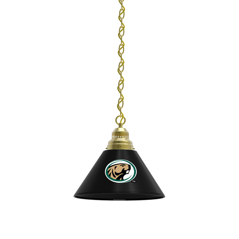 1 - Light Single Pendant, Brass, Bemidji State Beavers