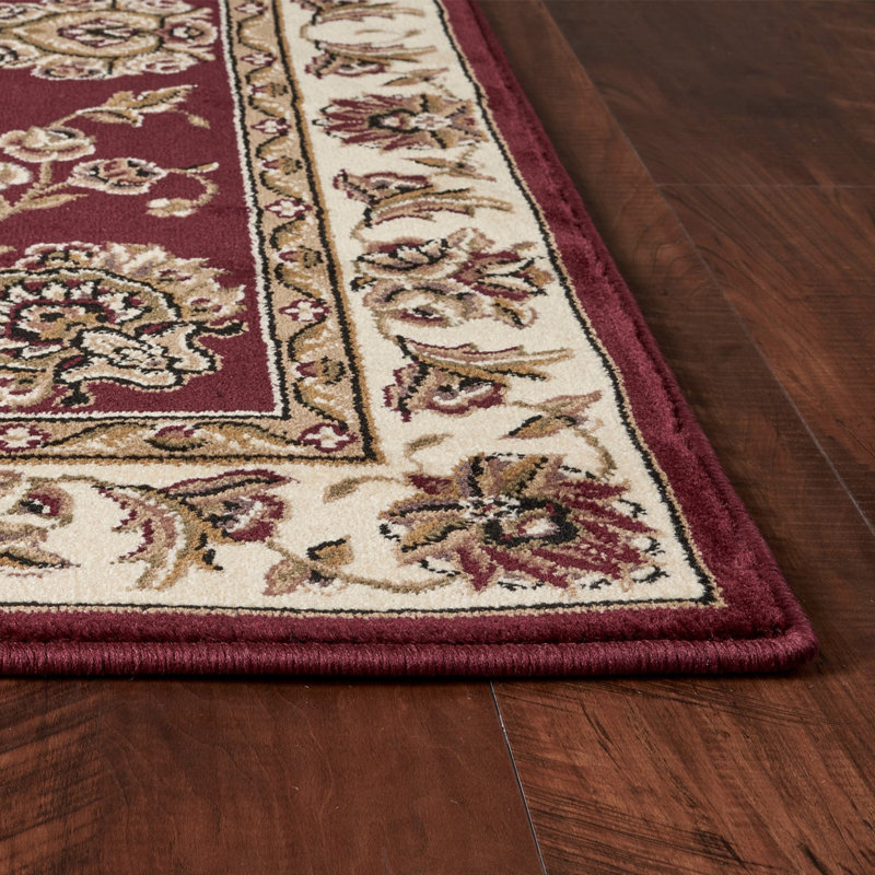 Tapis rouge / ivoire Stian, Rectangle 1 pi 8 pi x 3 pi