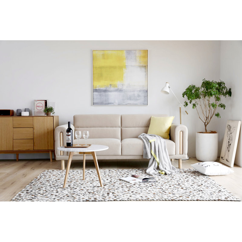 Canapé d'appoint en bois Majeski, Beige