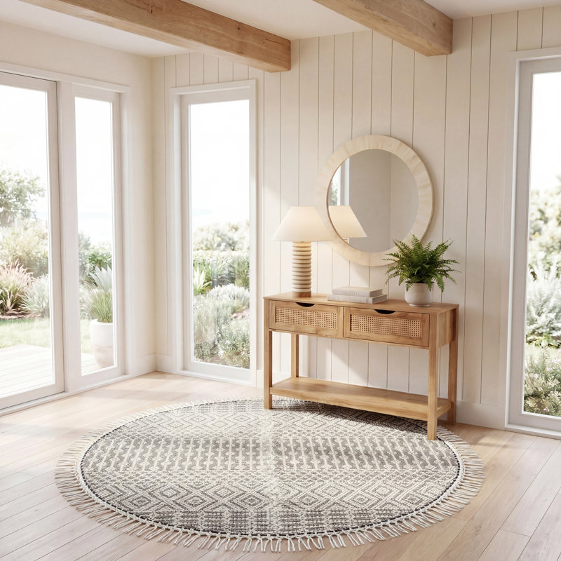 Tapis tissé à la main Southwestern Southwestern, Rond 6 pi