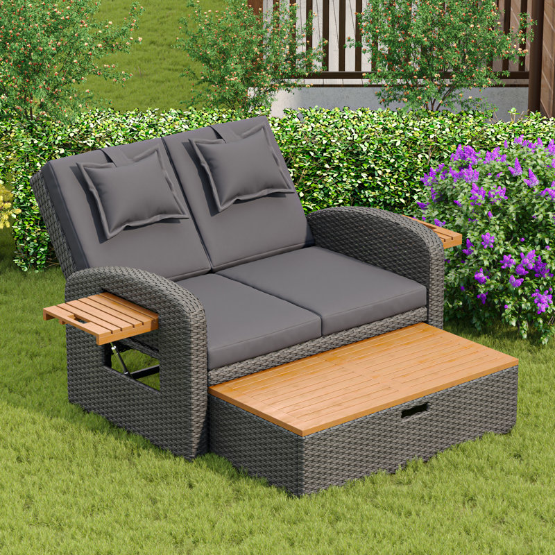 120cm Wide Straight Steel Patio Daybed
