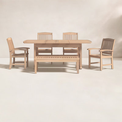 Cabo Summerton Rectangular 6 - Person, 6-Piece Teak Outdoor Dining Set