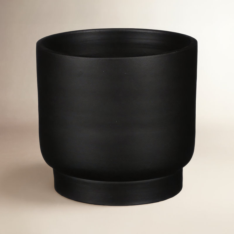 Lyria Pot Planter, Black, 5.51" H x 5.91" W x 5.91" D