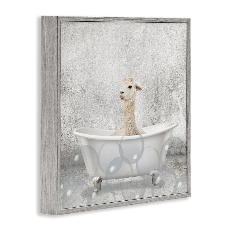 «Baby Llama Bath Time», reproduction d'impression, H 12 po x l 12 po, Estampe numérique Farmhouse