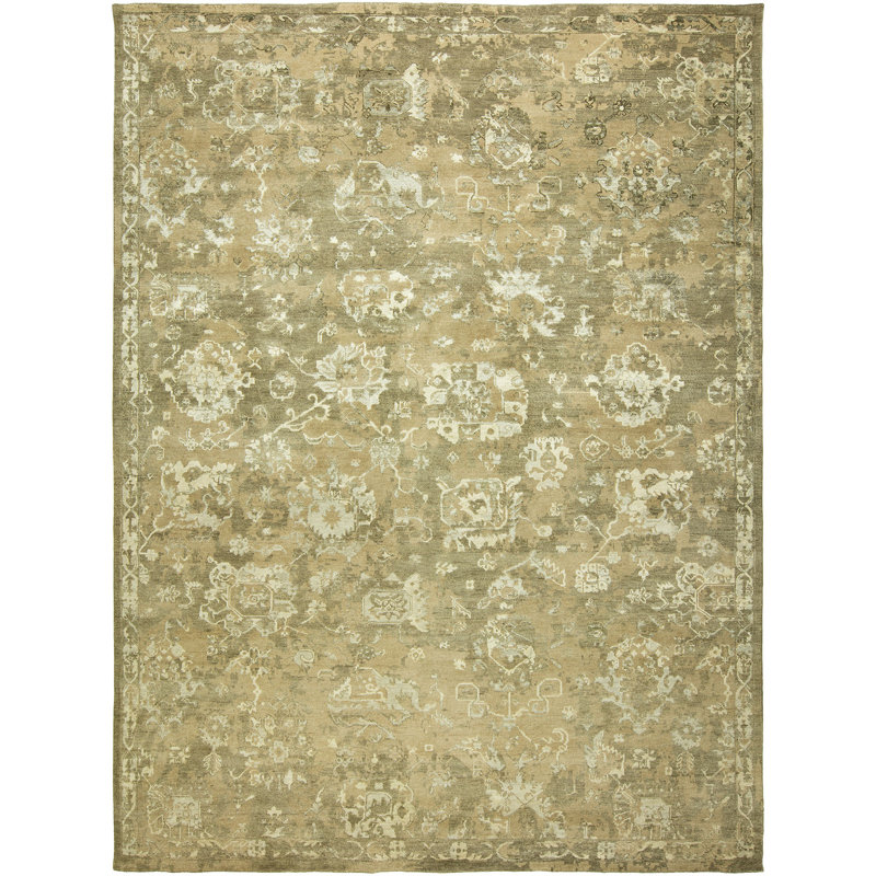 Floral Area Rug in Beige, Rectangle 8' x 10'