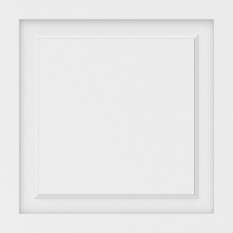 Panneau mural Harrison 3D en blanc, H 24 po x l 24 po x P 0,63 po
