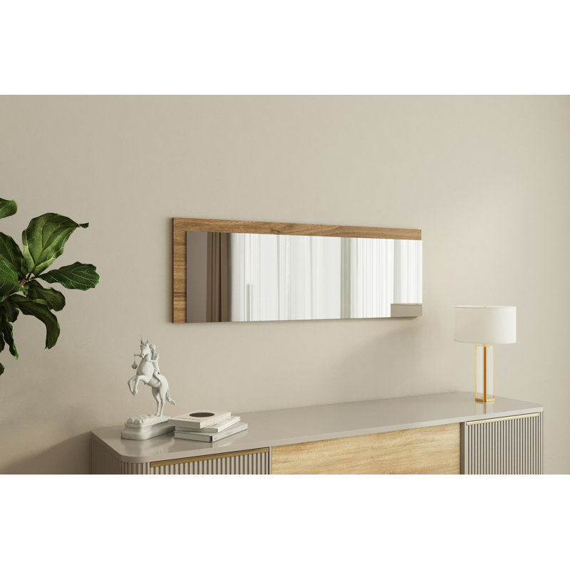 Bisou Rectangle Wall Mirror, Brown