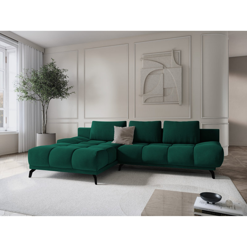 Cuthrell 5 Seater Sofa Bed, Left Hand Facing, Bottle Green