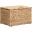 Coffre de rangement robuste en osier de jacinthe d'eau avec charnière de sécurité et structure en métal Ved, H 13,4 po x l 20,5 po x P 14,8 po, naturel-85679093-121071240