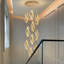 Lustre 10 lumières à DEL pour plafonds hauts et escalier doré-438307739