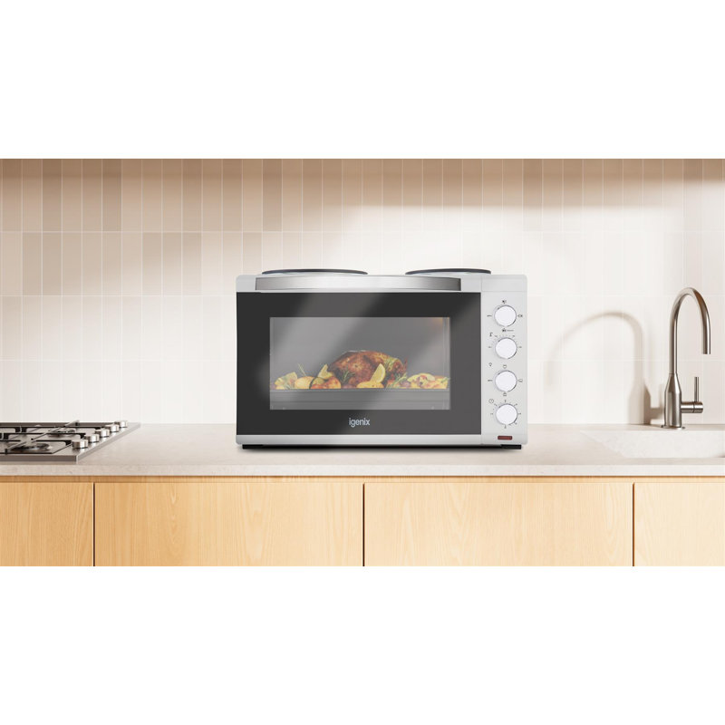 Igenix 48L Mini Oven with Hotplates Black, White