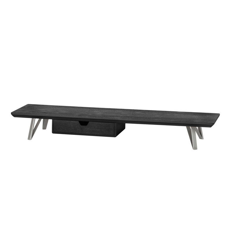 Support pour écran avec tiroir Lameek, 40 pouces, Noir / nickel