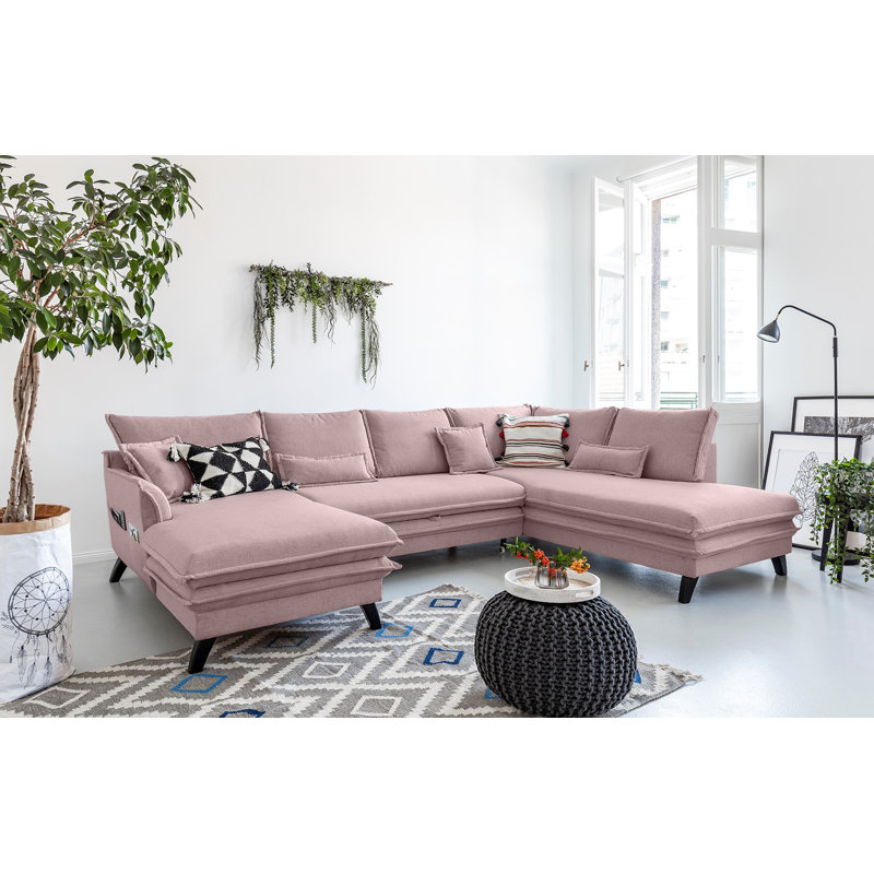 Charming Charlie Upholstered Corner Sofa, Right Hand Facing, Powder Rose