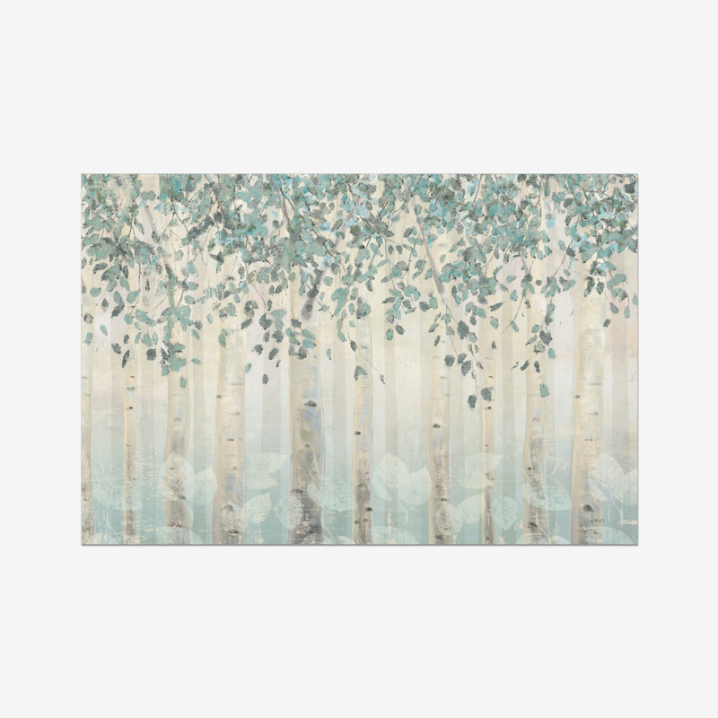 Dream Forest I Silver Leaves by James Wiens - Painting, 81cm H x 122cm W, Wrapped Canvas