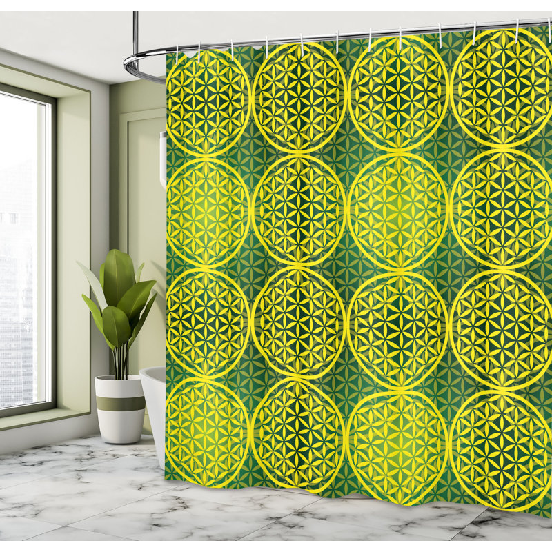 Shower Curtain with Hooks Included, 70"H x 69"W