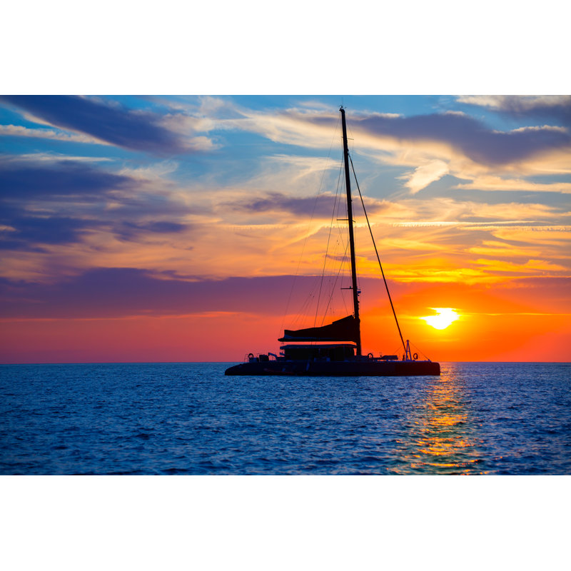 Catamaran Sailboat Sunset par Lunamarina - photographie sur toile tendue, L 36 po x H 24 po