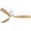 52 Inch Wooden Ceiling Fan With 18W Led Light 3 Solid Wood Blades Remote Control Reversible DC Motor For Home