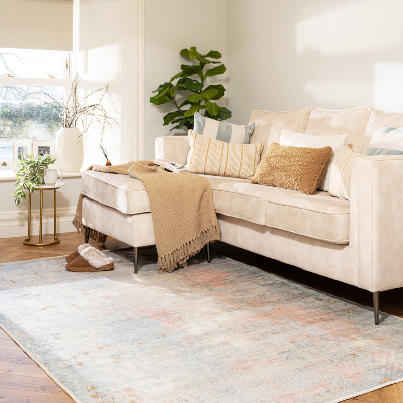 Vintage Look Cotton Flatweave Area Rug, 80cm x 150cm