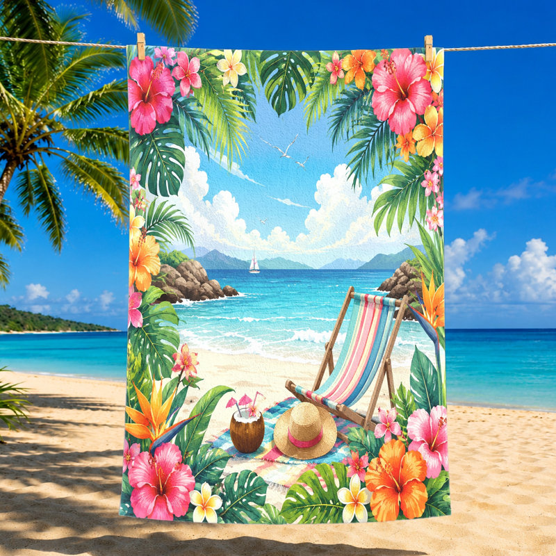 1 serviette de plage tropicale 1PCS