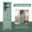 Armoire haute triangulaire avec 3 tiroirs et tablettes réglables pour la salle de bain, la cuisine ou le salon, panneau de fibres à densité moyenne avec finition peinte-832302961