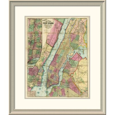 Map of New York and Adjacent Cities, 1874' Framed Print -  East Urban Home, EASN3870 39506595