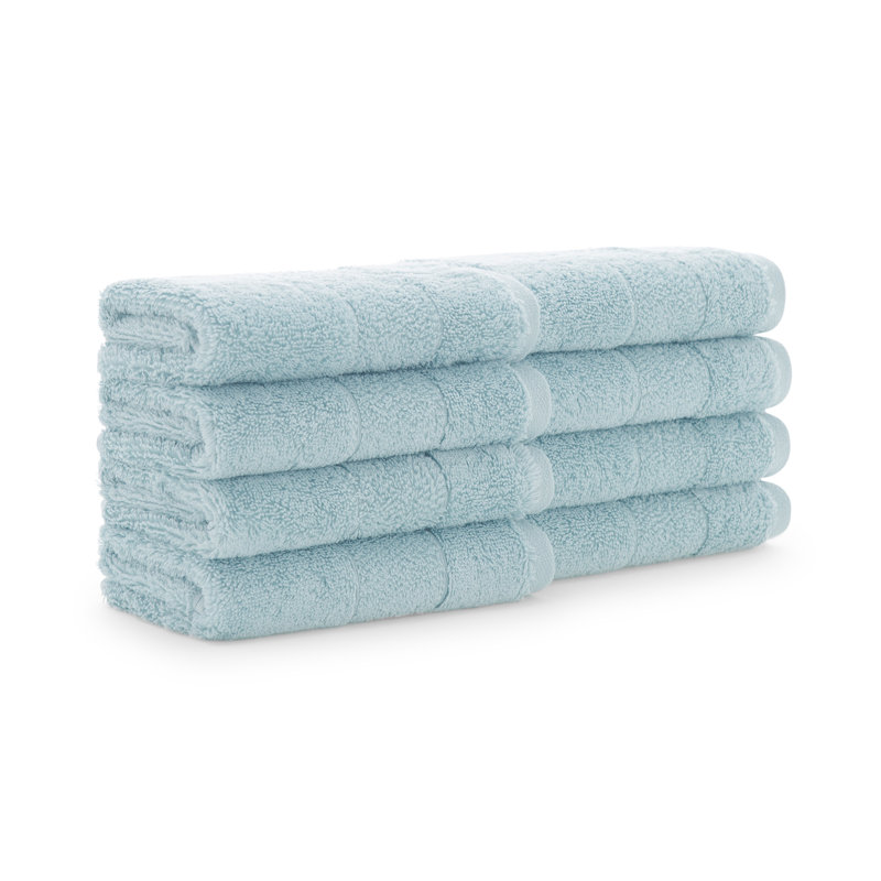Essuie-mains en coton Teyvione (paquet de 8), Bleu argenté