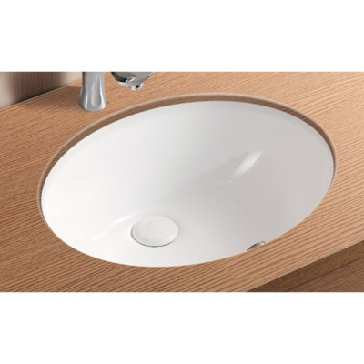 Caracalla Ceramica II 14.96 " Ceramic Oval Bathroom Sink and Overflow Hole