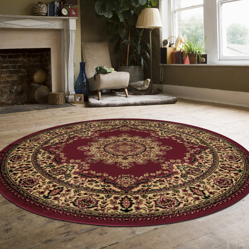  Tapis oriental bourgogne Northington, Rond 5 pi 3 po