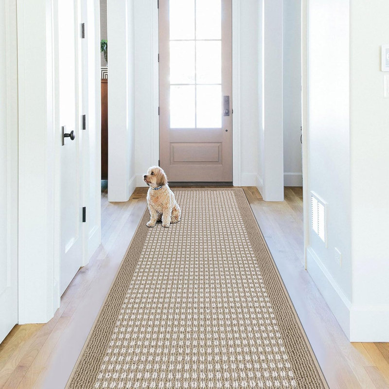 Tapis de cuisine antidérapant lavable 2 pi x 6 pi pour paillasson, Beige