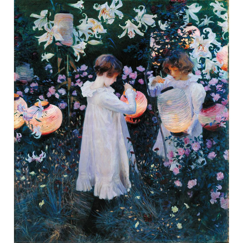 «Carnation, Lily, Lily, Rose» par John Singer Sargent - Art mural sur toile tendue avec châssis, H 18 po x l 14 po