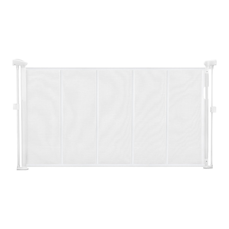 Barrière de sécurité rétractable pour bébé de 34 po de hauteur et extensible jusqu'à 55 po - Barrière de sécurité en filet à une main pour enfants et animaux de compagnie