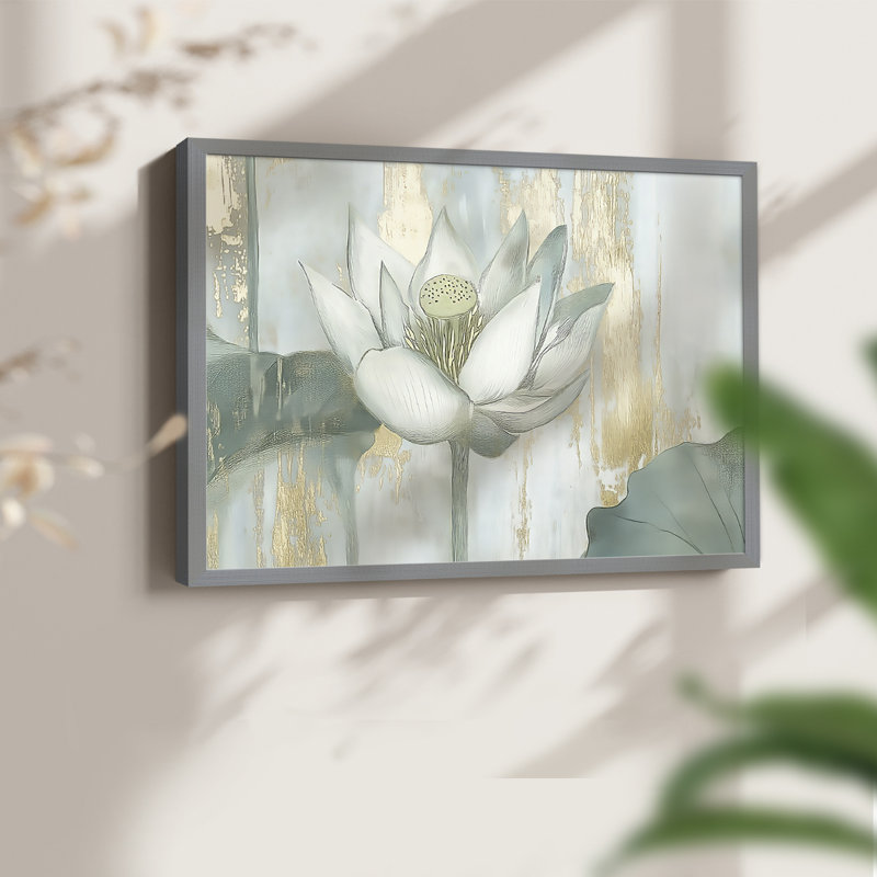 Floral Series-LXII -Framed Print - Restickable, H 8 po x l 10 po, Gris