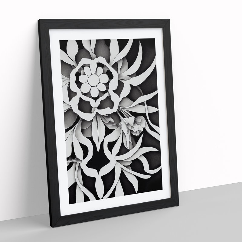 The Adventurous Flower - Single Picture Frame Print, Black Framed, 64cm H x 46cm W x 2cm D