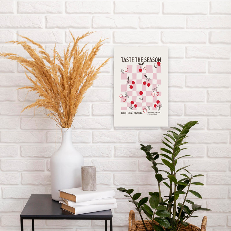 Art mural rétro «Taste The Season Cherries», H 18 po x l 12 po